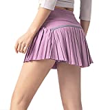 Raroauf Women Tennis Skirt Pleated Golf Skirts with Pockets Workout Sports Running Athletic Skort Mini Purple Medium