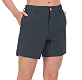 Little Donkey Andy Women's 6 Inch Quick Dry Lightweight Shorts Stretch Golf Hiking Travel Black Heather M