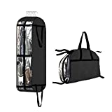 Hanging Garment Bags for Closet Storage, 50" Garment Bags for Hanging Clothes and Travel, Carry on Garment Bag, Moving Bags for Clothes Suit Travel Cover for Men,Women,Coat,Jacket,Shirt (Black)