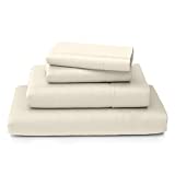 Cosy House Collection Luxury Bamboo Sheets - 4 Piece Bedding Set - Bamboo Viscose Blend - Soft, Breathable, Deep Pocket - 1 Fitted Sheet, 1 Flat, 2 Pillow Cases - Queen, Cream