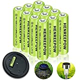 Henreepow Ni-MH Rechargeable AAA Batteries High Capacity 1.2V Pre-Charged Triple A Battery for Garden Lights, Outdoor Solar Lights, Battery String Lights, Pathway Lights (AAA 600mAh-12pack)