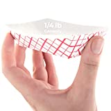 Grease-Proof Sturdy Mini Food Trays 1/4lb Capacity 200 Pack. Serve Hot or Cold Snacks in These Classic Carnival Style Checkered Paper Baskets. Perfect for a Concession Stand or Circus Party!