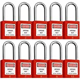 Lockout Tagout Locks, Safety Padlock, Keyed Differently Loto Safety Padlocks for Lock Out Tag Out ,10 PCS with Number (Red 1-10)