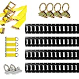 DC Cargo E Track Tie-Down Kit - 16 Pieces: 5 ft Black E-Track Rails & E Track Tie-Down Accessories