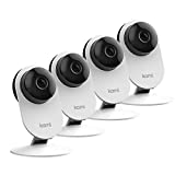 Kami 1080P Security Camera 4PCS, Wireless IP Home Surveillance System with Face Detection, Activity Zone, Seamless Footage Playback with Kami & YI Home APP, Compatible with Alexa & Google