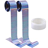 Tupa 2 Pack 700 Feet Long 2 Inch Width Bird Deterrent Reflective Tape Double Sided Bird Tape for Home or Garden, 350 Feet Per Roll