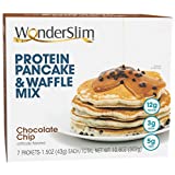 WonderSlim Protein Pancake & Waffle Mix, Chocolate Chip, 12g Protein, 3g Sugar, 5g Fiber (7ct)