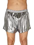 Intimo Men's Liquid Metallic Boxer, Silver Lame, 2X