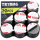 TRYMAG Ceramic Magnets for Crafts, Small 18mm (.709 inch) Round Disc Crafts Magnets with Adhesive Backing, Flat Circle Ferrite Industrial Magnets for Crafts, DIY, Science, Hobbies, Project - 20 PCS