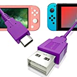 Switch Charger Cable, USB Charger Cable for Switch, Switch OLED, Switch lite - Purple