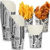 100 Pieces French Fries Holder Newspaper Paper Cones 14oz Disposable Take out Party Baking Waffle Paper Popcorn Boxes Sandwich Kraft Charcuterie Cups Paper Cups Ice Cream Cups for Wedding Food Trays