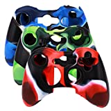 SunAngel Xbox 360 Silicone Wireless Controller Skin Protective Rubber Case Cover for Microsoft Xbox 360 Game Pad (3 Colors Package)
