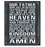 The Lords Prayer Wall Art - Religious Gifts for Men, Guys - Christian Gifts for Men, Boys - Spiritual Catholic Gifts for Men - Rustic Man Cave Decor, Boys Bedroom, Home Office - Catholic Gifts for Men