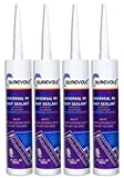 Durevole RV Camper Travel Trailer Roof Self-Leveling Caulk Lap Sealant,10.1 Oz,Tube, White, 4 Pack