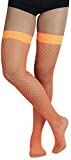 ToBeInStyle Women's Versitile and Stylish Everyday Fishnet Thigh Highs - Orange - OSR