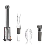 Cork Genius Wine Opener Set (4-Piece) with Wine Accessories - Includes Air Pump Bottle Opener, Bottle-Top Aerator, Wine Foil Cutter, and Vacuum Seal Wine Stopper - Premium Stainless Steel Materials