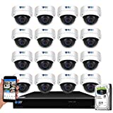 GW Security 16 Channel H.265 PoE NVR Ultra-HD 4K (3840x2160) Video & Audio Security Camera System with 16 x 4K (8MP) 2160P Face Recognition/Human/Vehicle Detection Microphone Outdoor Indoor IP Camera