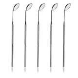 Lainrrew 5 Pcs Eyelash Extensions Mirrors, Detachable Mini Makeup Mirror Dental Mirror Inspection Mirror Stainless Steel Beauty Tools Lash Tools Dental Tool for Observing Eyelash Extensions Mouth