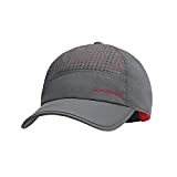 Mission Max Cooling Laser Cut Performance Hat- Unisex Baseball Cap, Cools when Wet- Charcoal/Teaberry