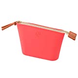 LIHITLAB Bloomin Soft Silicone Wide Top Opening Organizer Zippered Pouch, Small, Poppy Red