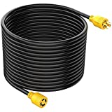 RVGUARD 4 Prong 30 Amp 100 Feet Generator Extension Cord, NEMA L14-30P/L14-30R, 125/250V Up to 7500W 10 Gauge SJTW Generator Cord with Cord Organizer, ETL Listed