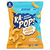 Ka-Pop! Popped Puffs - Vegan Cheddar, 4oz, Pack of 6 - Free from Gluten, Corn and Dairy - Kosher, Sorghum, Allergen Friendly, Paleo, Non-GMO, Vegan, Whole Grain, Dairy Free Snacks - As Seen on Shark Tank