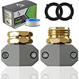 DBR Tech Garden Hose Repair Kit, Male and Female Solid Aluminum Alloy Connectors, Heavy-Duty Rust Resistant Coupler Supports High Water Pressure Systems