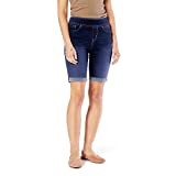 Signature by Levi Strauss & Co. Gold Label Women's Totally Shaping Pull On Bermuda Shorts (Standard and Plus), Sea and Sky, 10