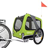 Doggyhut Premium Pet Bike Trailer Bicycle Trailer for Dogs Up to 100 Lbs (Lime Green, X-Large) DT801XL