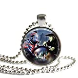 Wicked Witch of the West and her Flying Monkey Wizard of Oz 1 Inch Silver Plated Pendant Necklace