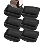 Yupeak Bed Stopper & Furniture Stopper – Caster Cups fits to All Wheels of Furniture, Sofas, Beds, Chairs – Furniture Cups Made up of Solid Silicone and Prevents Scratches 6 Pack（Black)