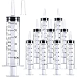 10 Pack 60ml/cc Plastic Syringe Large Syringes Tools Catheter Tip Individually Sealed with Measurement for Scientific Labs, Measuring Liquids, Feeding Pets, Medical Student, Oil or Glue Applicator