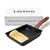 Lavensi Tamagoyaki Pan Egg Pan Japanese Omelette Pan Pancake Pan Omelette Pan Square Frying Pan, Safe Non-stick Coating, Cooktop Safe, Black, 5 x 7,5 x 7 x 1.5