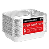 Stock Your Home Aluminum Drip Pan (25 Count) - Drip Pan Liners - Aluminum Drip Pans Compatible with Weber Grills - Disposable Drip Pan - Grill Grease Tray - BBQ Grease Pans - Disposable Oil Drip Pan