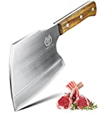 Meat Cleaver Butcher Knife Heavy Duty Bone Chopper Axe for Kitchen 6 '' Bones Cutting Knife Forged Stainless Steel Solid Pear Wood Handle Smashing bone in Restaurant farm Slaughterhouse ZENG JIA DAO