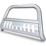 AUTOSAVER88 Bull Bar Compatible for 2004-2021 Ford F150/2003-2014 Navigator Stainless Chrome Bull Bar 3" Push Front Bumper Grill Grille Guard with Skid Plate