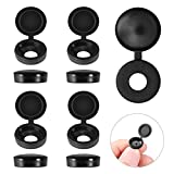 Hinged Screw Cover Caps 500pcs Plastic Screw Protection Covers Washer Flip Tops Black