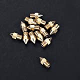 Zerone 3D Printer Nozzle Brass Extruder Nozzle Print Head（0.2/0.3/0.4/0.5/0.6/0.8/1mm） Printer Accessories for Creality CR-10 MK8 Makerbot M6 Thread 3D Printer, 14PCs in Total