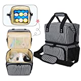 Luxja Breast Pump Bag with 2 Compartments for Breast Pump and Cooler Bag, Leakproof Pumping Bag for Working Mothers (Fits Most Major Breast Pump), Stripe