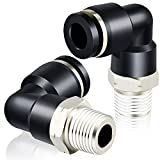 TAILONZ PNEUMATIC Male Elbow 1/4 Inch Tube OD x 1/8 Inch NPT Thread Push to Connect Fittings PL-1/4-N1 (Pack of 10)