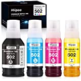 Hiipoo Compatible 502 T502 Refill Ink Bottles Replacement for Ecotank ET-2750 ET-4700 ET-3750 ET-4750 ET-3760 ET-4760 ET-2700 ET-3700 ET-15000 Printer(Regular Ink)