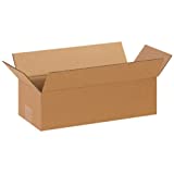 Aviditi 1464 Long Corrugated Cardboard Box 14" L x 6" W x 4" H, Kraft, for Shipping, Packing and Moving (Pack of 25)
