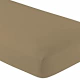 Twin Extra Long Micro Fiber Fitted sheet - Deep Pocket - Wrinkle, Fade, Stain Resistant - Hypoallergenic - Soft and Comfy - By Crescent Bedding Taupe Twin XL