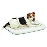 24L-Inch White Fleece Dog Bed or Cat Bed w/ Comfortable Bolster, Ideal for Small Dog Breeds & Fits a 24-Inch Dog Crate, Easy Maintenance Machine Wash & Dry, 1-Year Warranty