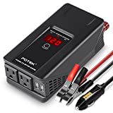 POTEK 500W Power Inverter DC 12 V to 110V AC Car Converter with Digital Display Dual AC Outlets and Dual USB Charging Ports for Tablets,Insecticidal Laptop and Smartphones