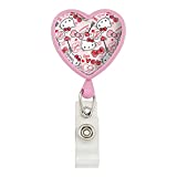 Hello Kitty Love You Valentine's Pattern Heart Lanyard Retractable Reel Badge ID Card Holder