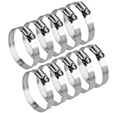 LOKMAN 3 Inch Stainless Steel Duct Clamp Worm Gear Adjustable 75-90mm Hose Clamp, Pack of 10 (3 Inch)