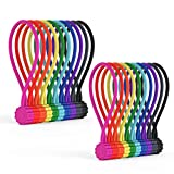 Rich&Ray 10Colors-20Pack Reusable Silicone Twist Ties with Strong Magnet for Bundling and Organizing Cables/Cords, Hanging or Holding Stuff, Can Be Used in Many Ways or Just for Fun