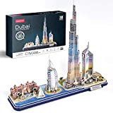 CubicFun 3D Puzzles for Kids Ages 8-10 LED Dubai Cityline, Arts and Crafts for Kids Ages 8-12 STEM Projects for Kids Ages 8-12 Gifts for 8 Year Old Toys for 8 Year Old Girls Lighting Architecture