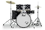 Pearl Roadshow Drum Set 5-Piece Complete Kit with Cymbals and Stands, Jet Black (RS525SC/C31)